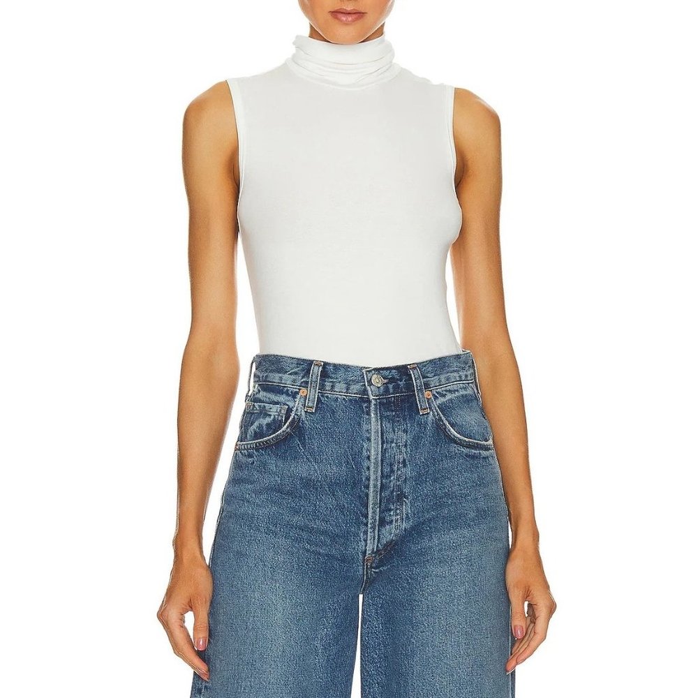 THEORY Wendel Sleeveless Turtleneck Top - White - NWT - XS - Picture 1 of 6